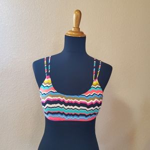 Volcom Striped Bikini Swimsuit Top M New